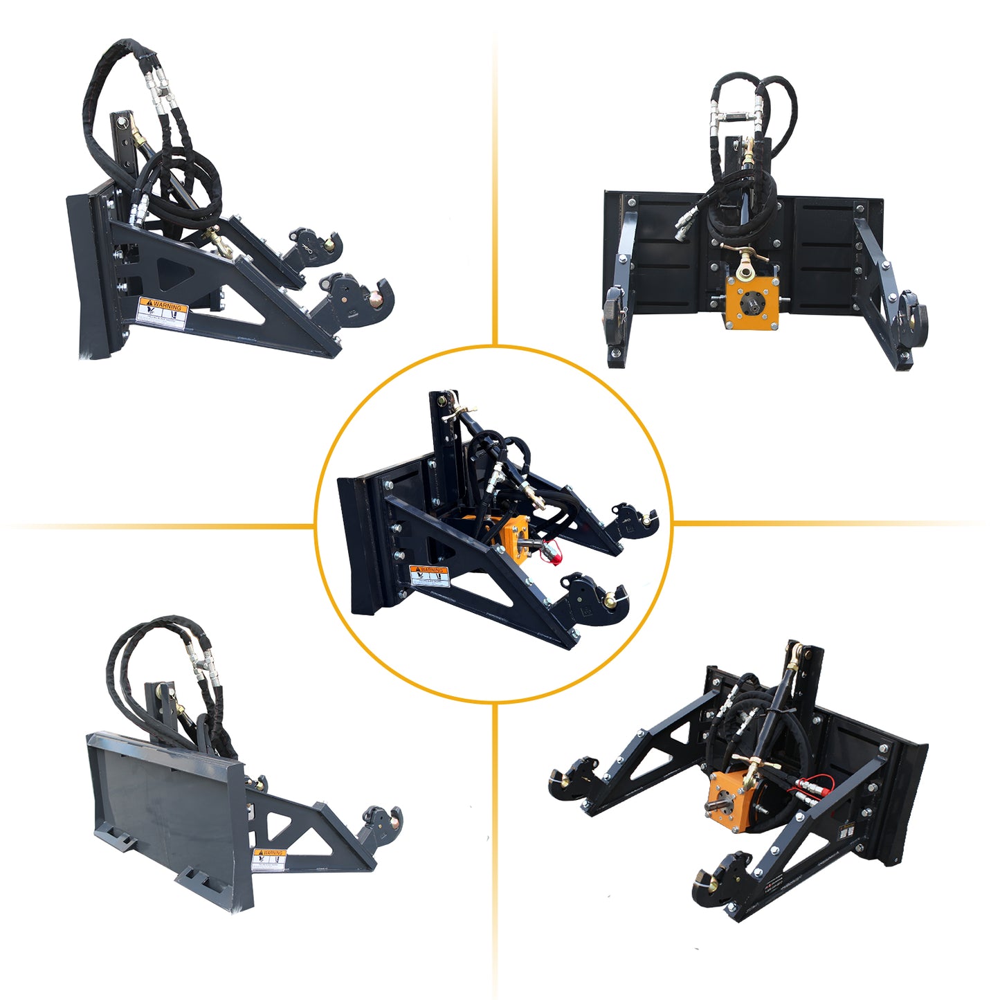 skid steer hydraulic 3-point hitch system detailed images from all directions