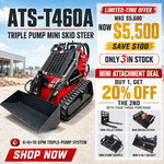 Labor Day Flash Sale｜ATS‑T460A Triple‑Pump Mini Skid Steer Limited Offer