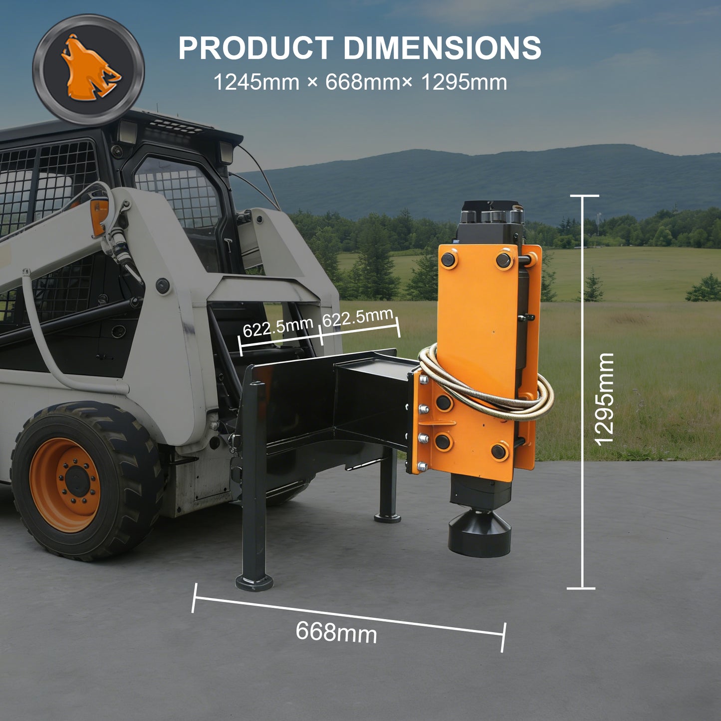 skid steer post driver size