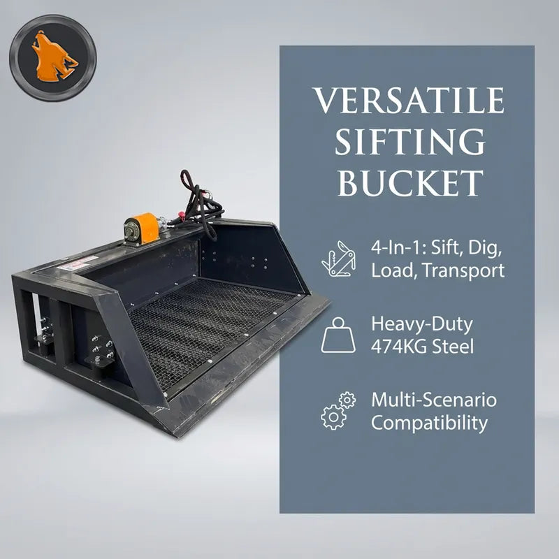 skid steer screening bucket feature picture