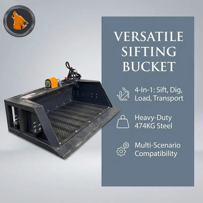 skid steer screening bucket feature picture