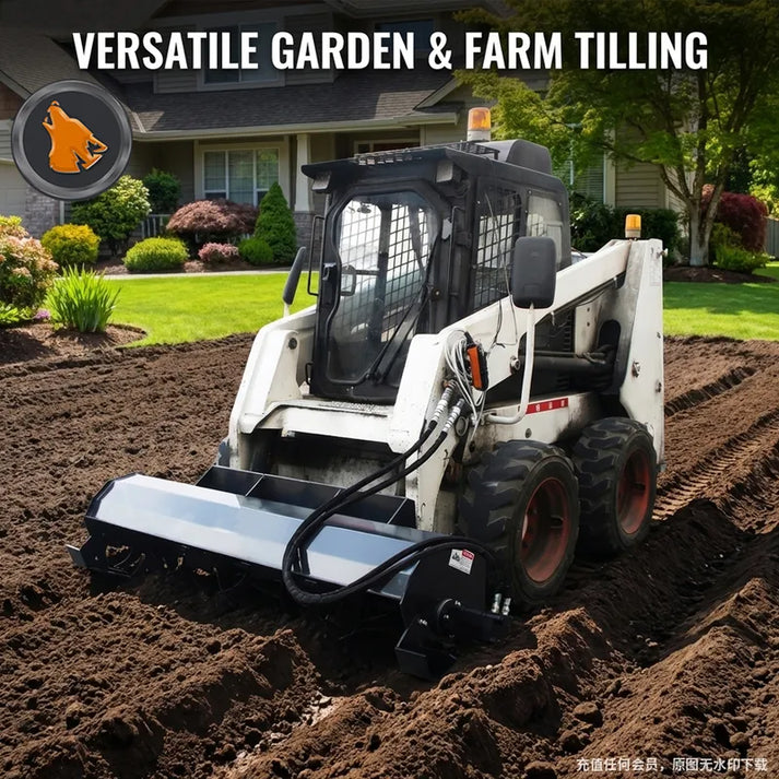 skid steer tiller advertisement drawing