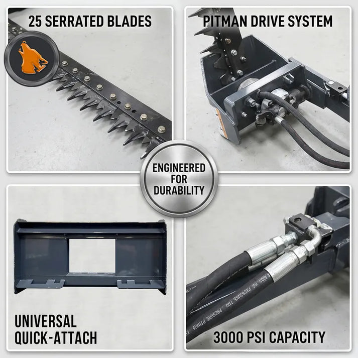 skid steer sickle bar mower detailed images
