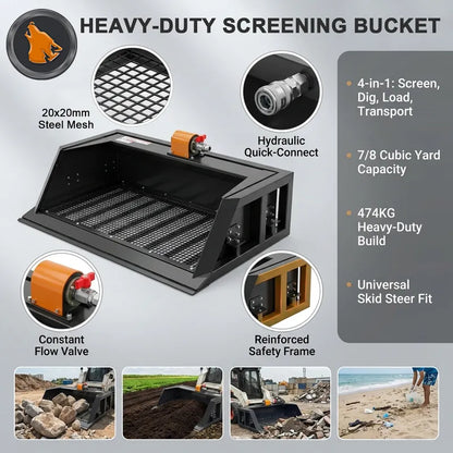 skid steer screening bucket part drawing