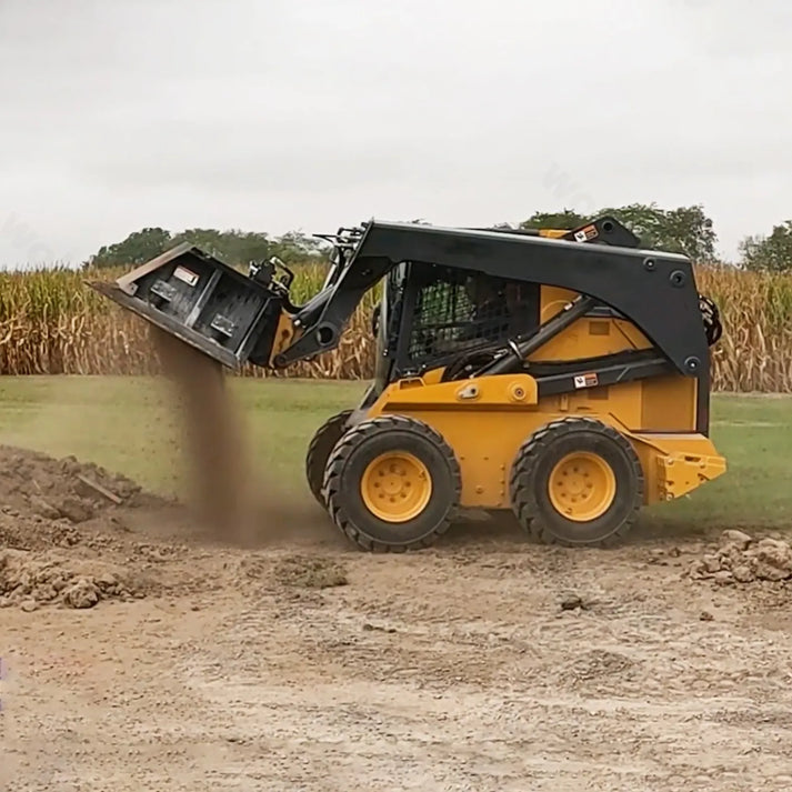 Skid_Steer_Screening_Bucket_side view of working