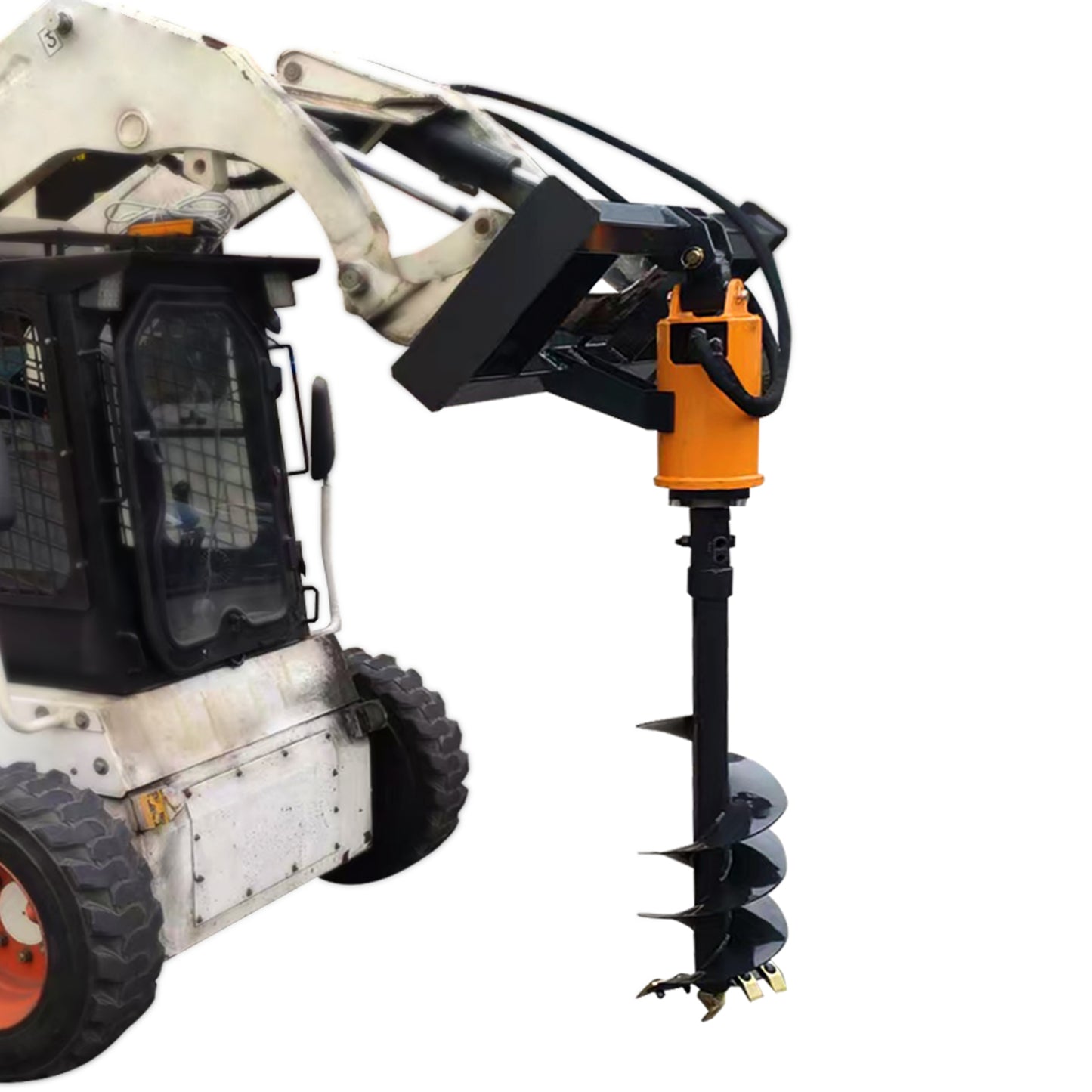 35 Inch Hydraulic Auger Drive with Bit for Skid Steer - Hole Drilling Tool
