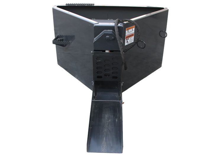skid steer concrete chuter front view