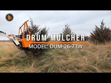 72 Inch Hydraulic Drum Mulcher for Skid Steer - Brush Mulching Tool